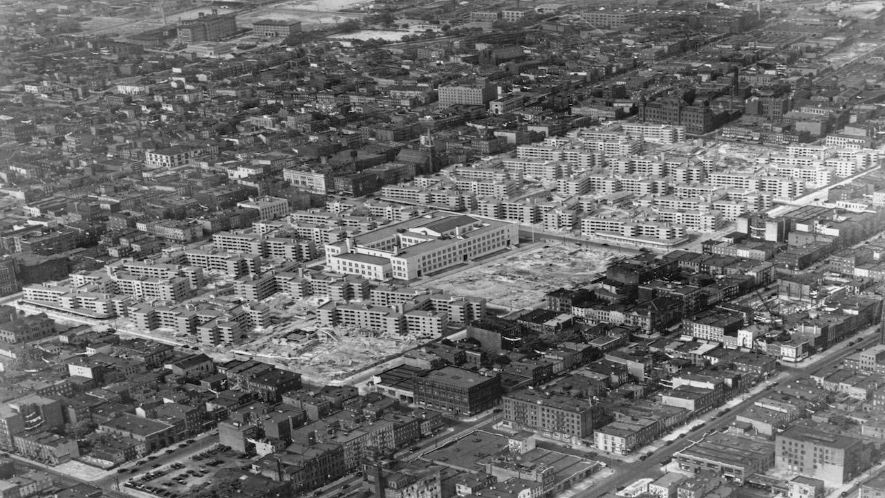 The Wagner-Steagall Act of 1937 made possible affordable public housing developments, like the Ten Eyck Houses in Brooklyn, New York.