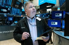 A trader on the floor of the New York Stock Exchange