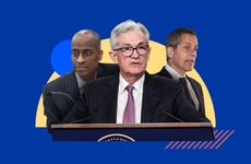 Jerome Powell speaking at a podium