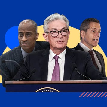 Jerome Powell speaking at a podium