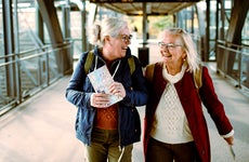 Seniors at a Train station