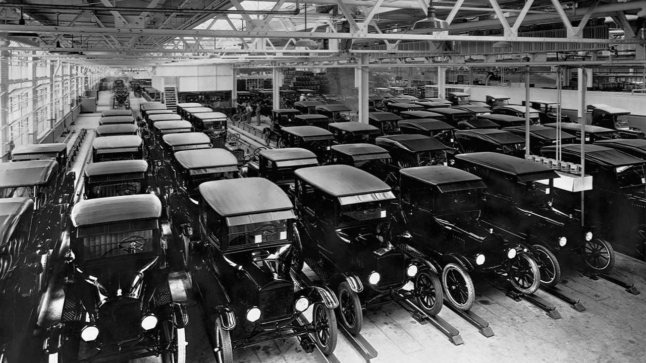 Ford Model Ts Ready for Delivery in the 1920s