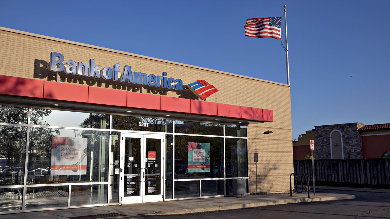 exterior of Bank of America branch building
