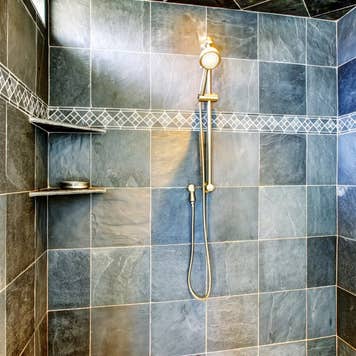 Modern bathroom walk-in shower with steam modern system