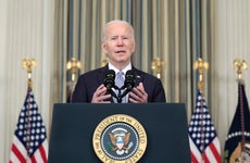 President Biden speaks at a podium