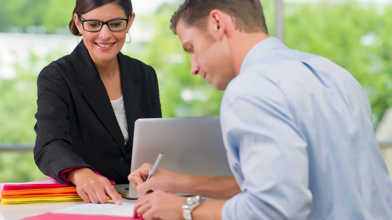 Signing documents for a bank loan