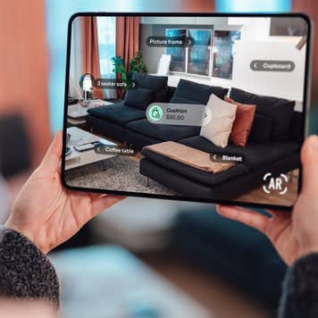 Using a design app on a tablet