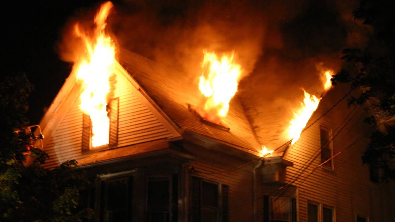 A house on fire