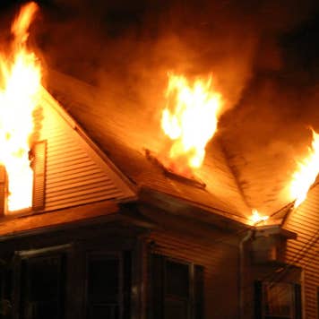 A house on fire
