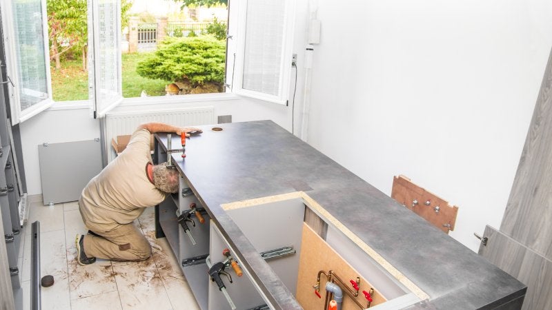 Gutting out a kitchen during a major remodel