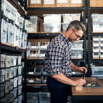 man working in his store workshop