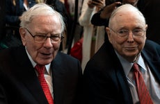 Warren Buffett and Charlie Munger at Berkshire Hathaway annual meeting