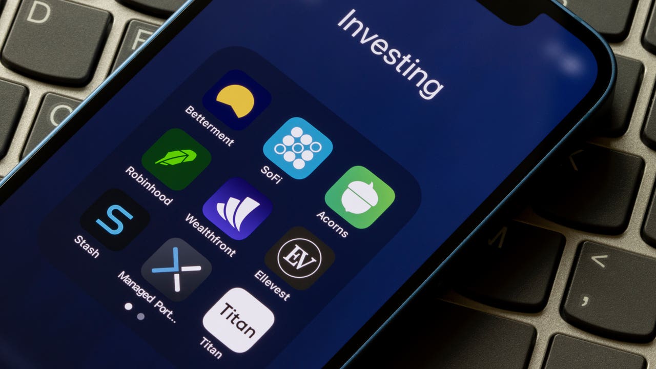 investing apps on a phone screen