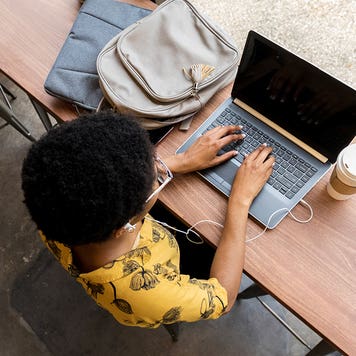 young woman working in a coffee shop