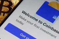 A picture of the Coinbase app