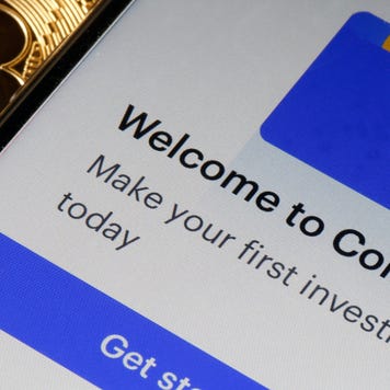 A picture of the Coinbase app