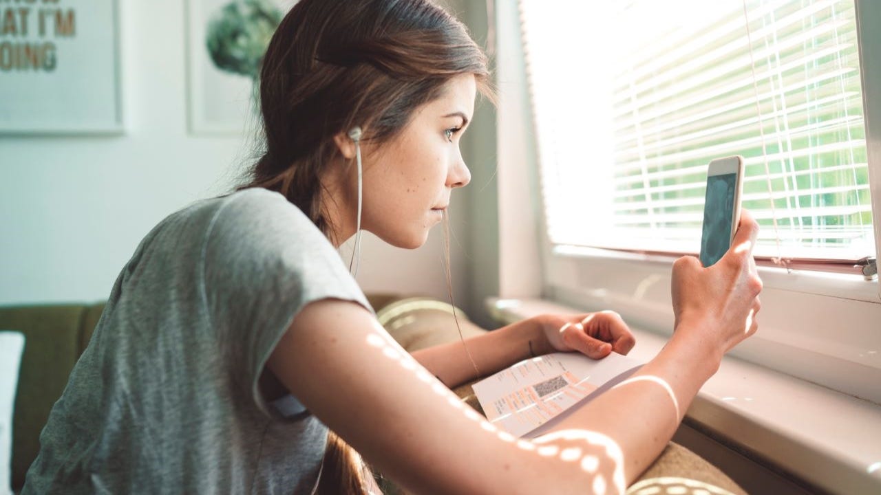 Woman on a video call discussing her finances