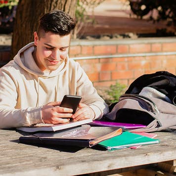 student using credit card