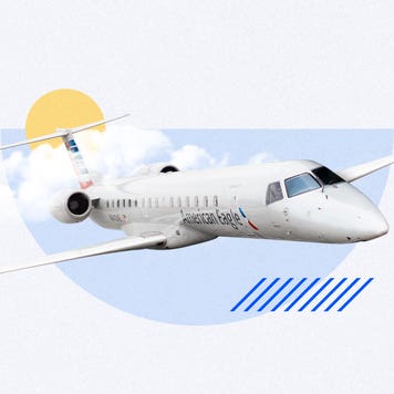 American Airlines flight with design elements