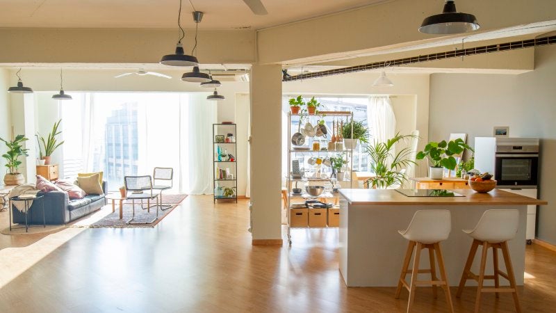 Image of an open concept kitchen