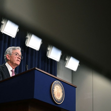 Federal Reserve Jerome Powell gives a post-meeting press conference