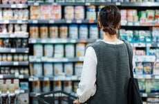 Woman in grocery aisle
