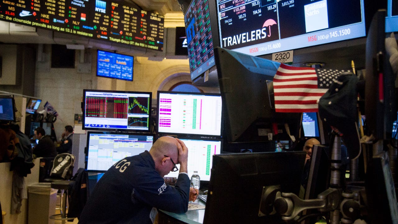 Distressed trader on floor of NYSE