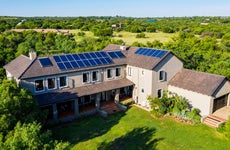 A home with solar panels on the roof