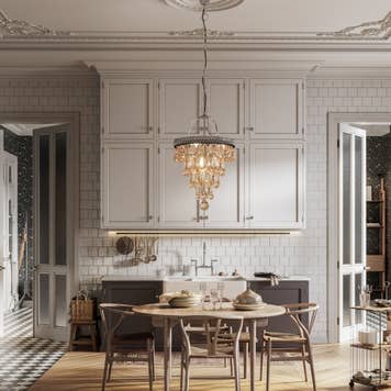A chandelier fixture