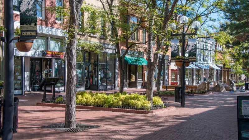 Pearl Street Mall in Downtown Boulder, Co