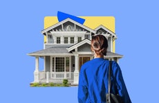 common home styles - woman looking at victorian house