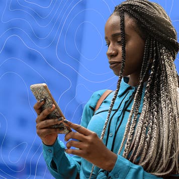 woman using her phone