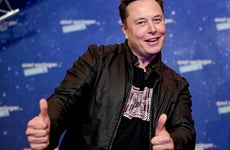 Elon Musk gives two thumbs up