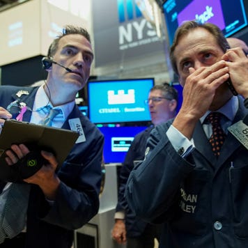 Traders on the floor of the New York Stock Exchange