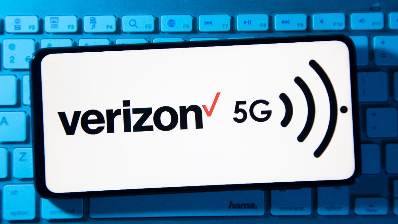 Verizon logo on a phone
