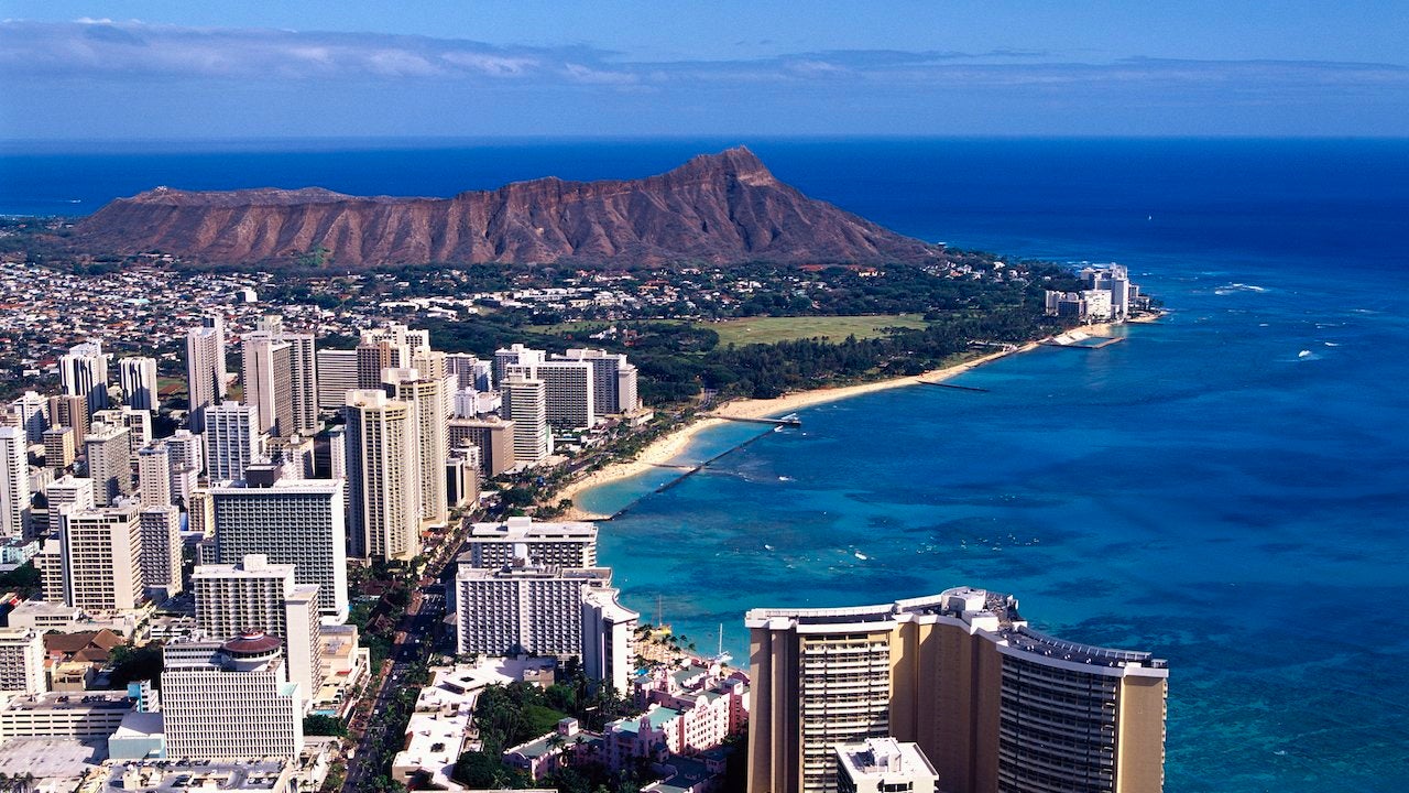 Aerial photo of Honolulu, HI, with Diamond Head in the distance