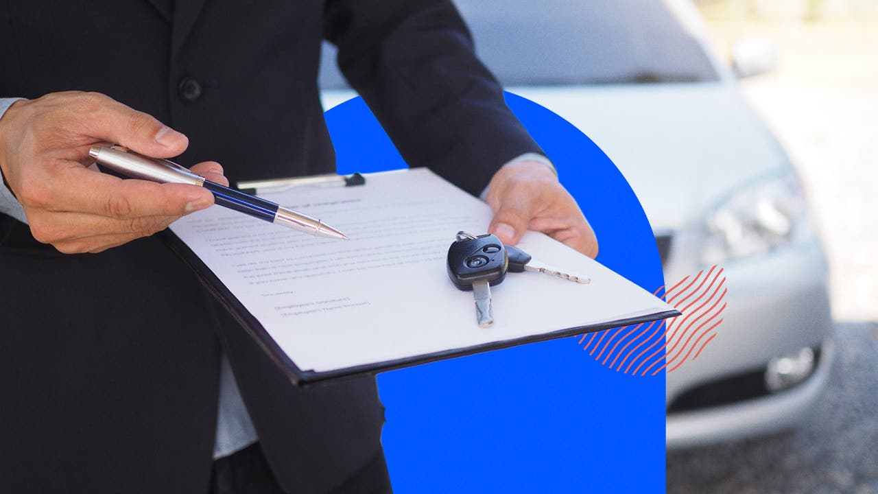 Person holding a contract to sign.