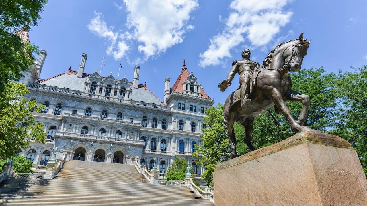 The state capitol building in Albany, New York