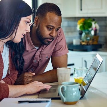 couple looking at laptop together