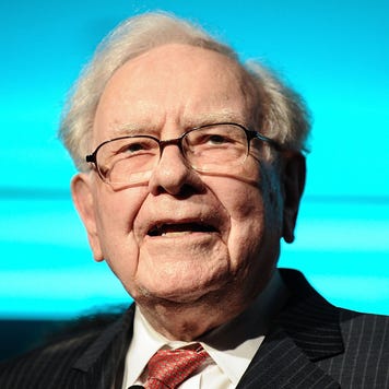 Warren Buffet speaking on stage