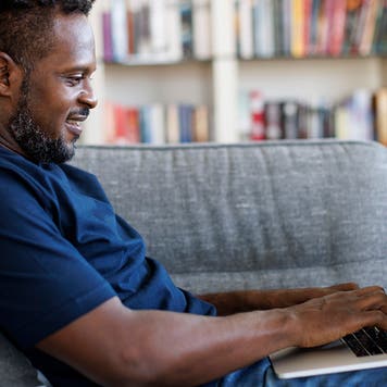 man using a computer