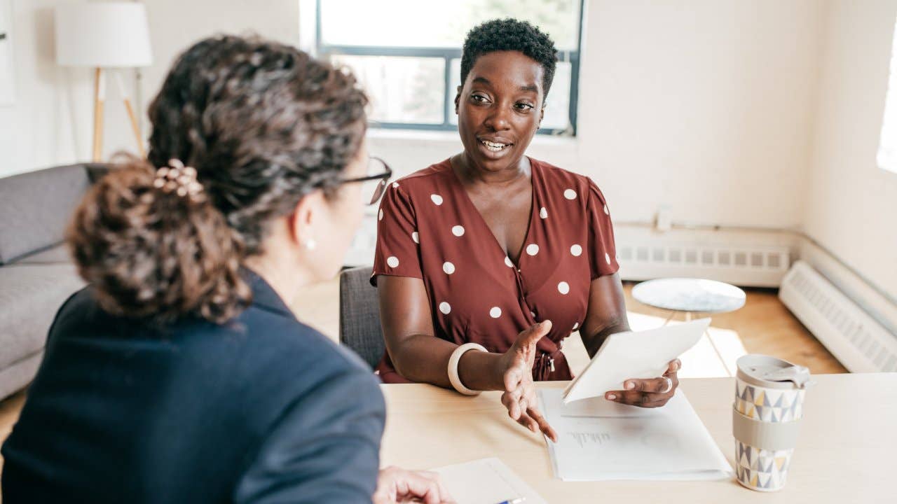 Two women having a discussion