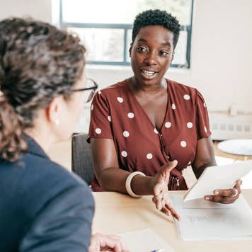 Two women having a discussion