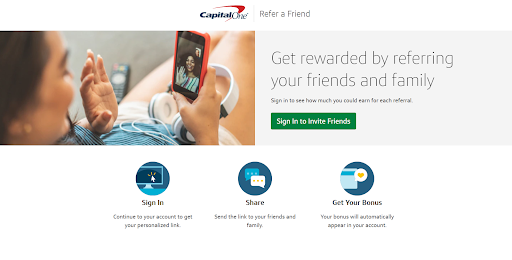 screenshot of capital one portal interface
