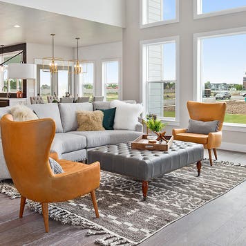 open concept living room in home