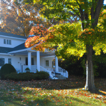 Single-family home during the fall