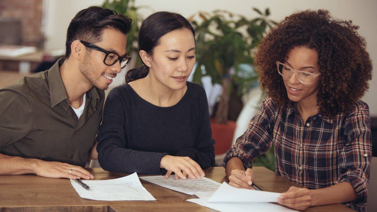 Couple getting financial advice