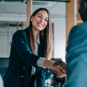 Business people shaking hands in the office