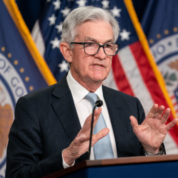 Federal Reserve Chair Jerome Powell speaks at a post-meeting press conference