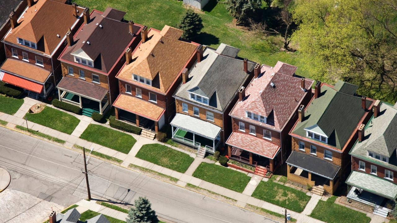 Row of identical houses